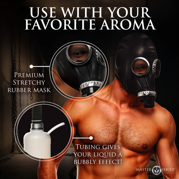 Master Series Dark Inhaler Gas Mask with Bottle - Eroticon Ltd