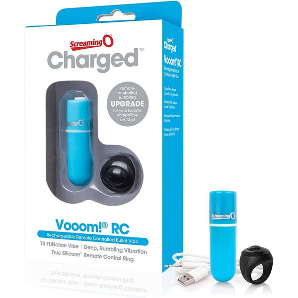 Screaming O Charged Vooom Remote Control Bullet Blue - Eroticon Ltd
