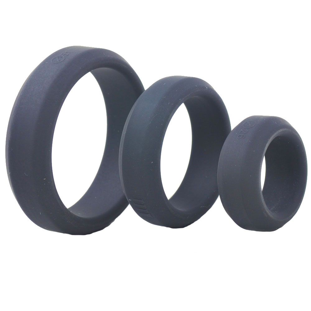 Triple Black Silicone Cock Rings - Eroticon Ltd
