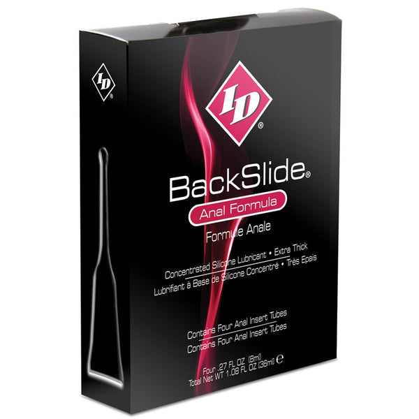 ID BackSlide Anal Formula Lubricant Insert Tubes 4 x 8ml - Eroticon Ltd