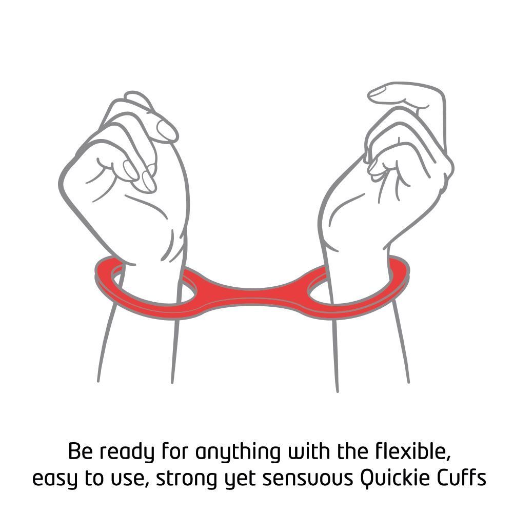 Quickie Cuffs Large Red Ankle Or Wrist Cuffs - Eroticon Ltd