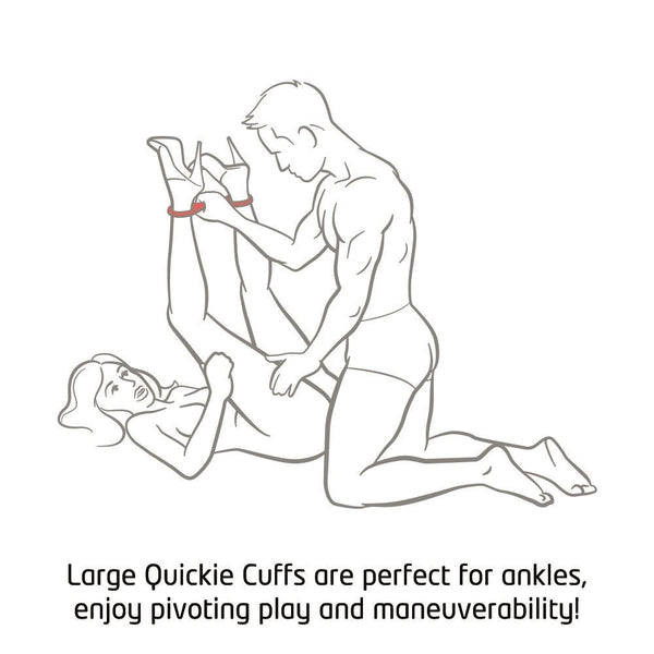 Quickie Cuffs Large Red Ankle Or Wrist Cuffs - Eroticon Ltd