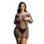 Le Desir Black Duo Net Sleeved Mini Dress UK 14 to 20 - Eroticon Ltd