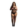 Le Desir Strapless Crotchless Teddy and Stockings UK 14 to 20 - Eroticon Ltd