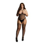 Le Desir Strappy Suspender Bodystocking Black UK 14 to 20 - Eroticon Ltd