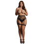 Le Desir Striped Fishnet Garterbelt UK 14 to 20 - Eroticon Ltd