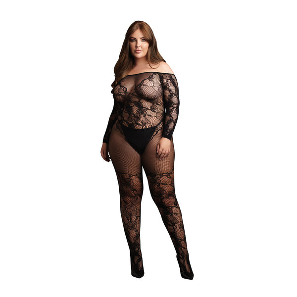 Le Desir Bodystocking With Off Shoulder Long Sleeves - Eroticon Ltd