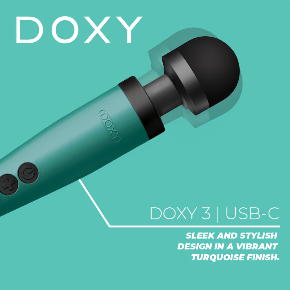Doxy Wand 3 Turquoise USB Powered - Eroticon Ltd