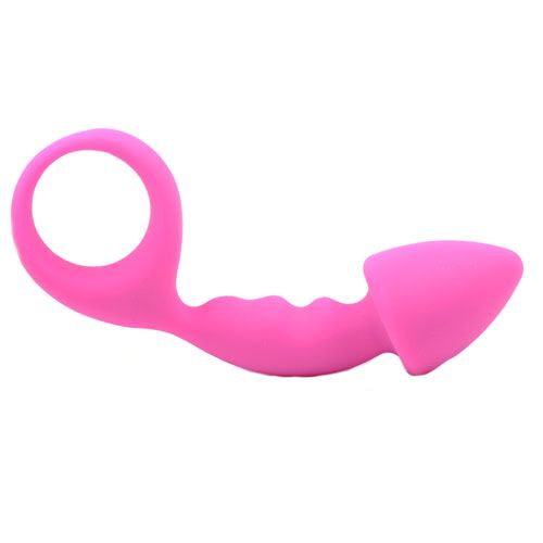 Pink Silicone Curved Comfort Butt Plug - Eroticon Ltd