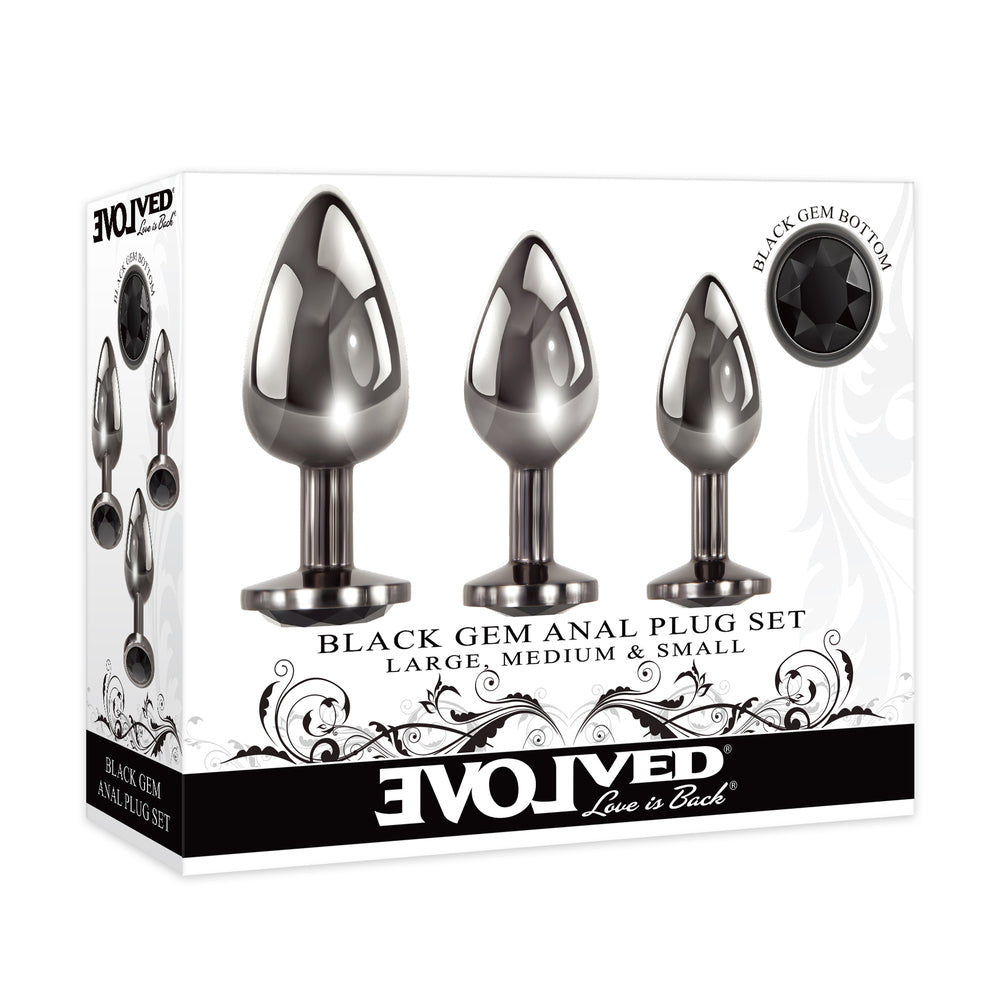 Evolved Black Gem Anal Plug Set - Eroticon Ltd