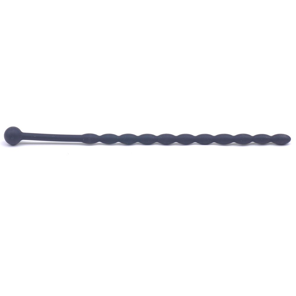 6 Inch Black Silicone Beaded Penis Sound Plug - Eroticon Ltd
