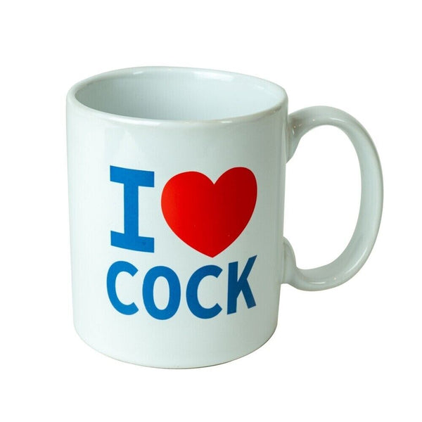 White I Love Cock Mug - Eroticon Ltd