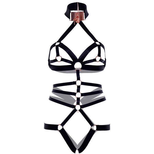 KINK Satin Elastic Crotchless Teddy - Eroticon Ltd