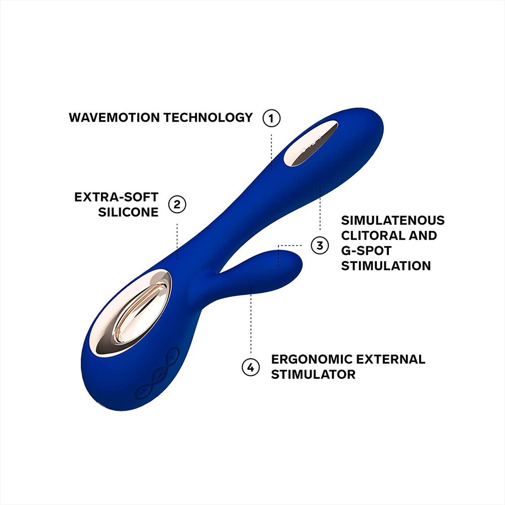 Lelo Soraya Wave Midnight Blue Dual Rechargeable Vibrator - Eroticon Ltd