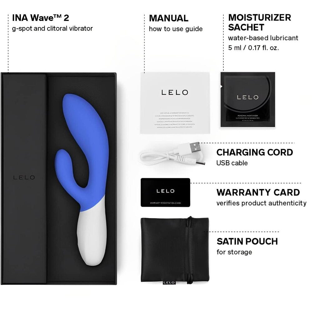 Lelo Ina Wave 2 Luxury Rechargeable Vibe Blue - Eroticon Ltd