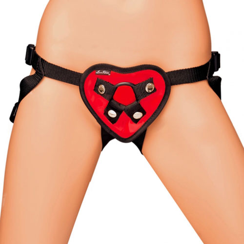 Lux Fetish Red Heart Strap On Harness - Eroticon Ltd