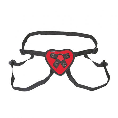 Lux Fetish Red Heart Strap On Harness - Eroticon Ltd