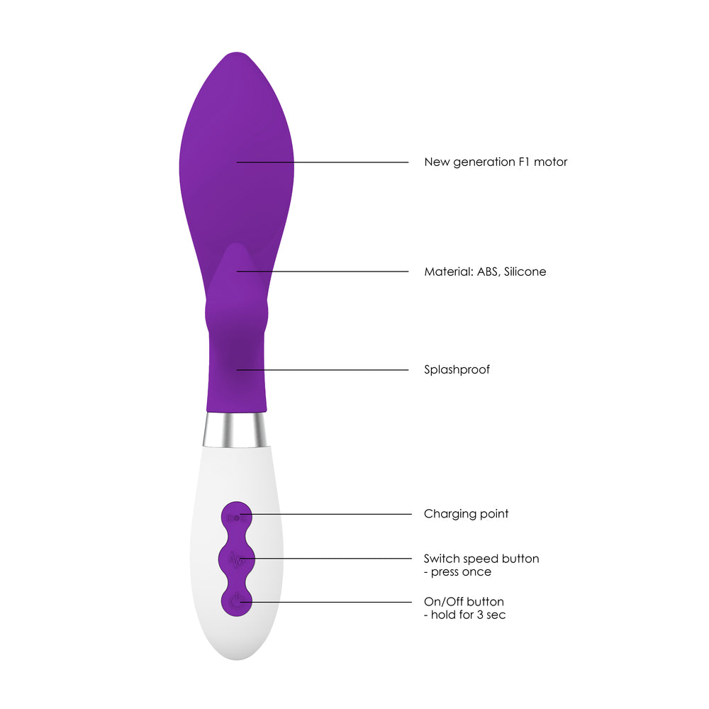 Achelois Rechargeable Vibrator Purple - Eroticon Ltd