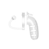 Man Cage 12 Male 5.5 Inch Clear Chastity Cage With Anal Plug - Eroticon Ltd