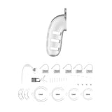 Man Cage 12 Male 5.5 Inch Clear Chastity Cage With Anal Plug - Eroticon Ltd