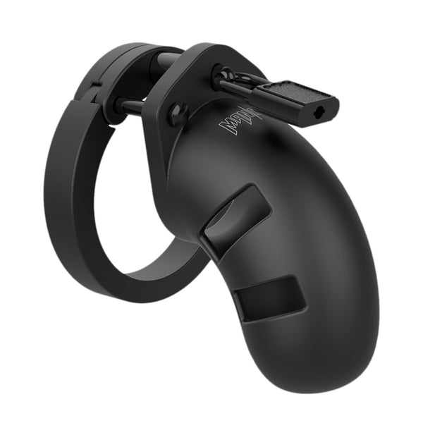 Man Cage 20 Male 3.5 Inch Black Silicone Chastity Cage - Eroticon Ltd