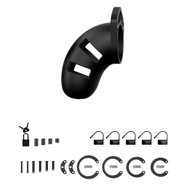 Man Cage 20 Male 3.5 Inch Black Silicone Chastity Cage - Eroticon Ltd