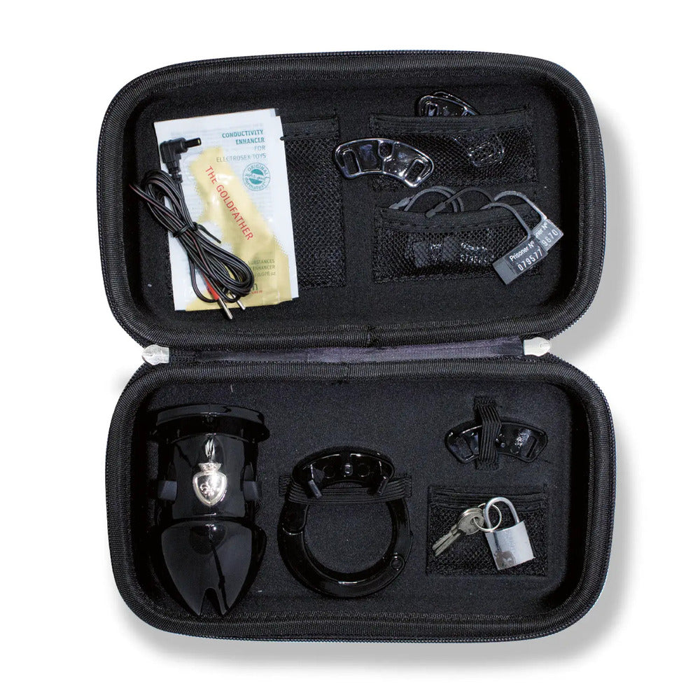 MyStim Pubic Enemy No 1 Black Edition EStim Cock Cage - Eroticon Ltd