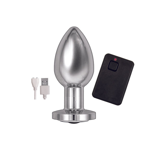 Ass Sation Remote Vibrating Butt Plug Silver - Eroticon Ltd