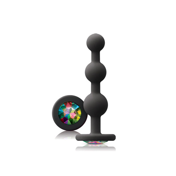 Glams Black Ripple Anal Plug Rainbow Gem - Eroticon Ltd