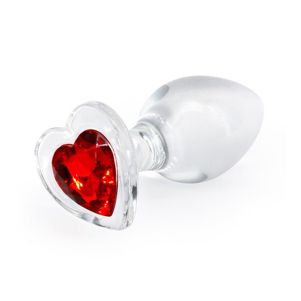 Crystal Desires Glass Heart Medium Butt Plug - Eroticon Ltd