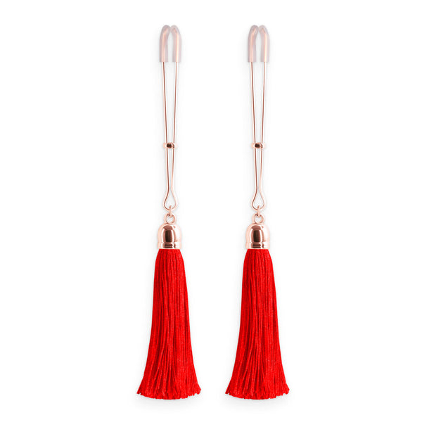 Bound Nipple Clamps Red Tassel - Eroticon Ltd