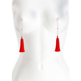 Bound Nipple Clamps Red Tassel - Eroticon Ltd