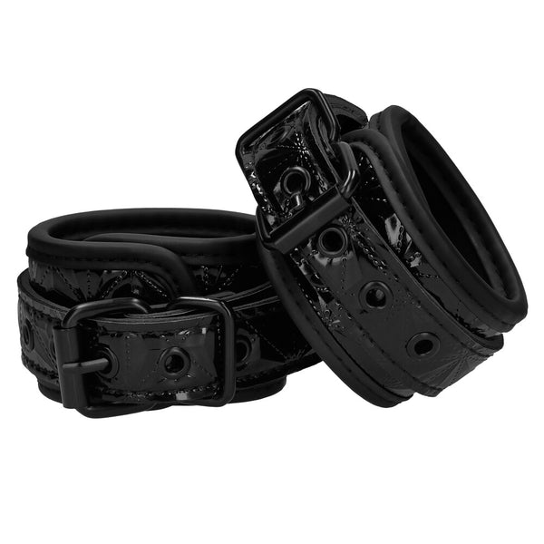 Ouch Luxury Black Hand Cuffs - Eroticon Ltd