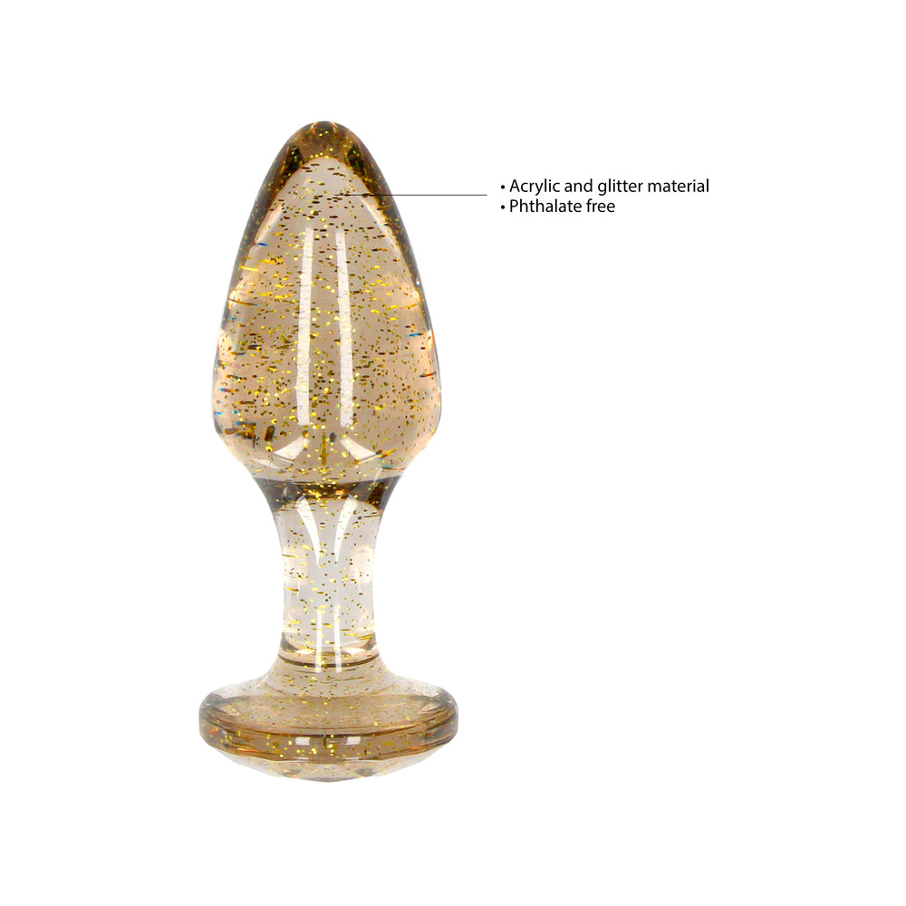 Ouch Golden Glitter Acrylic Butt Plug Set - Eroticon Ltd