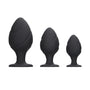 Ouch Silicone Swirled Butt Plug Set Black - Eroticon Ltd