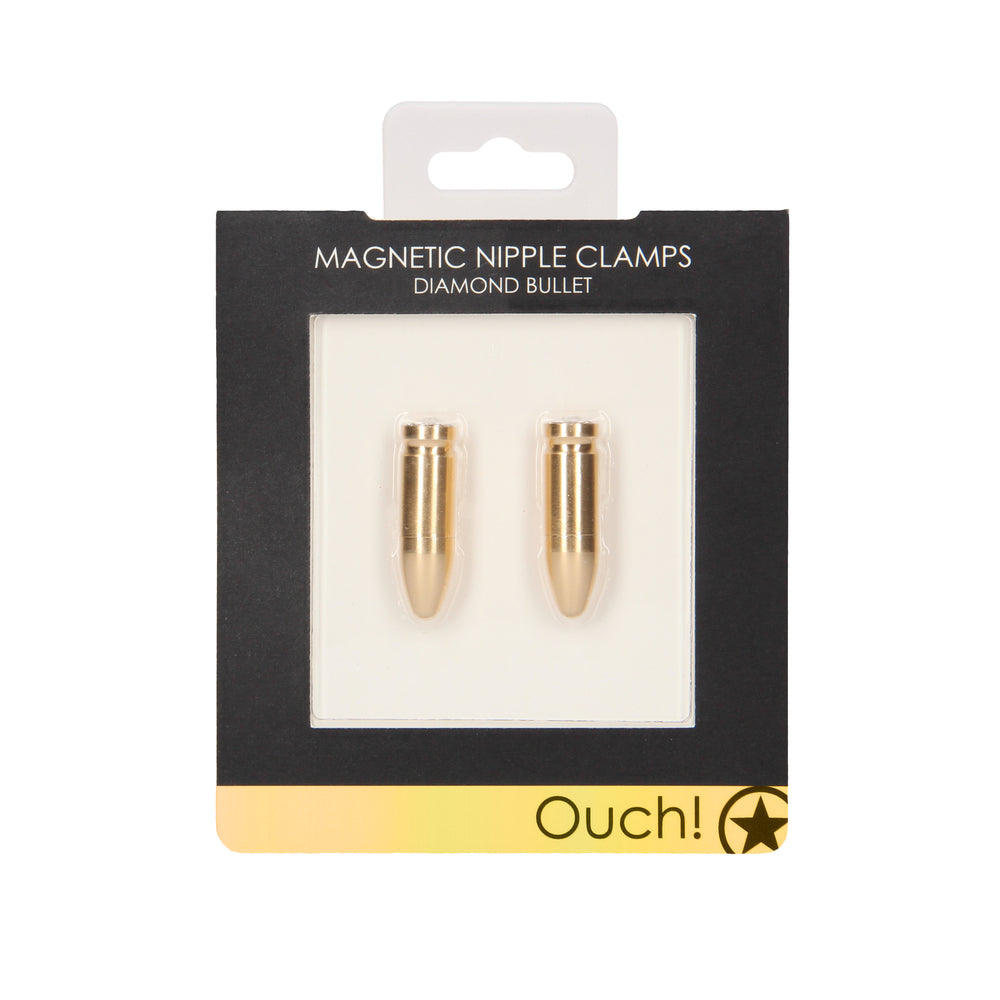 Ouch Magnetic Nipple Clamps Diamond Bullet Gold - Eroticon Ltd