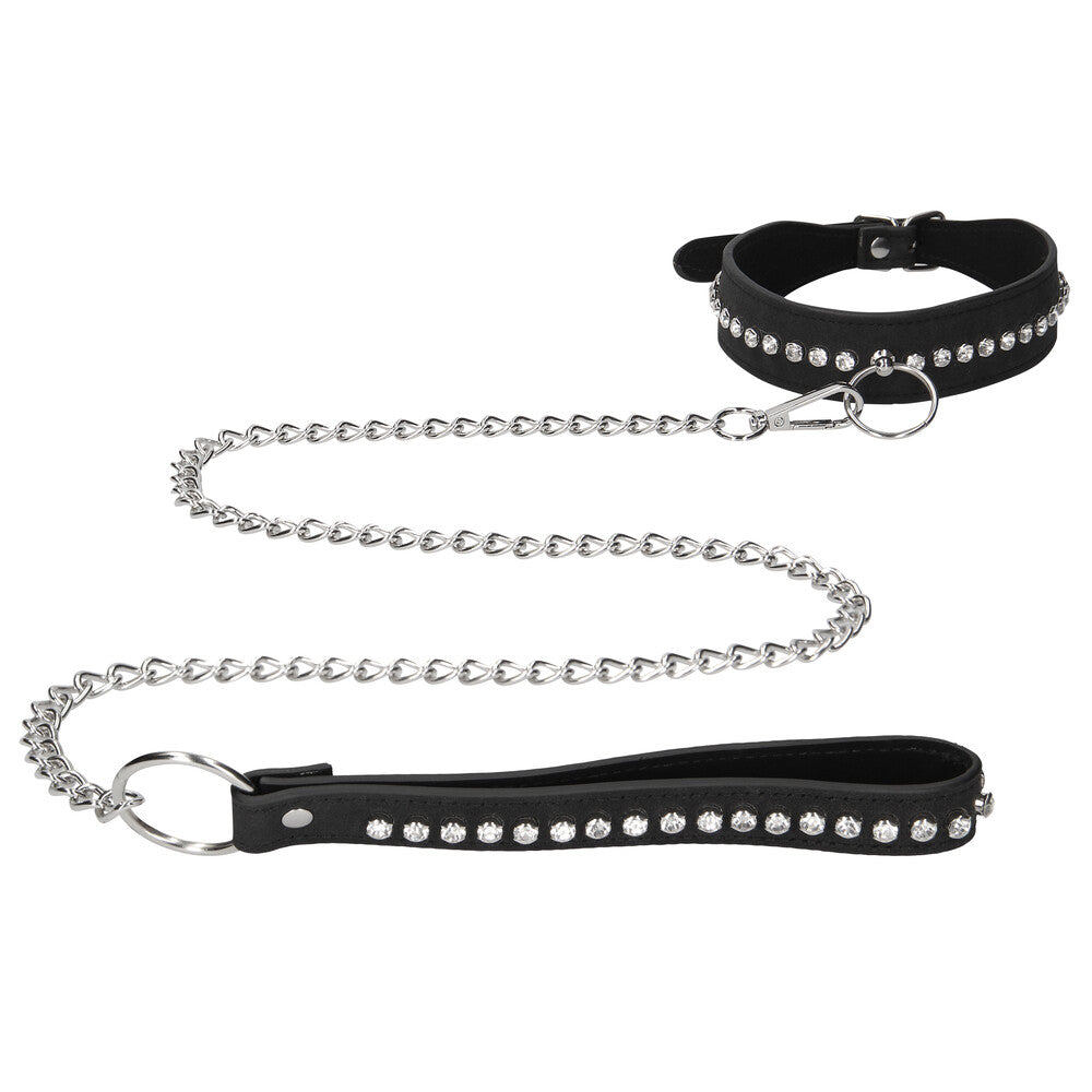Ouch Diamond Studded Collar With Leash - Eroticon Ltd