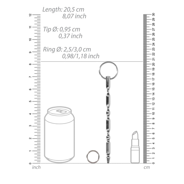 Ouch Urethral Sounding Steel Dilator With Ring - Eroticon Ltd