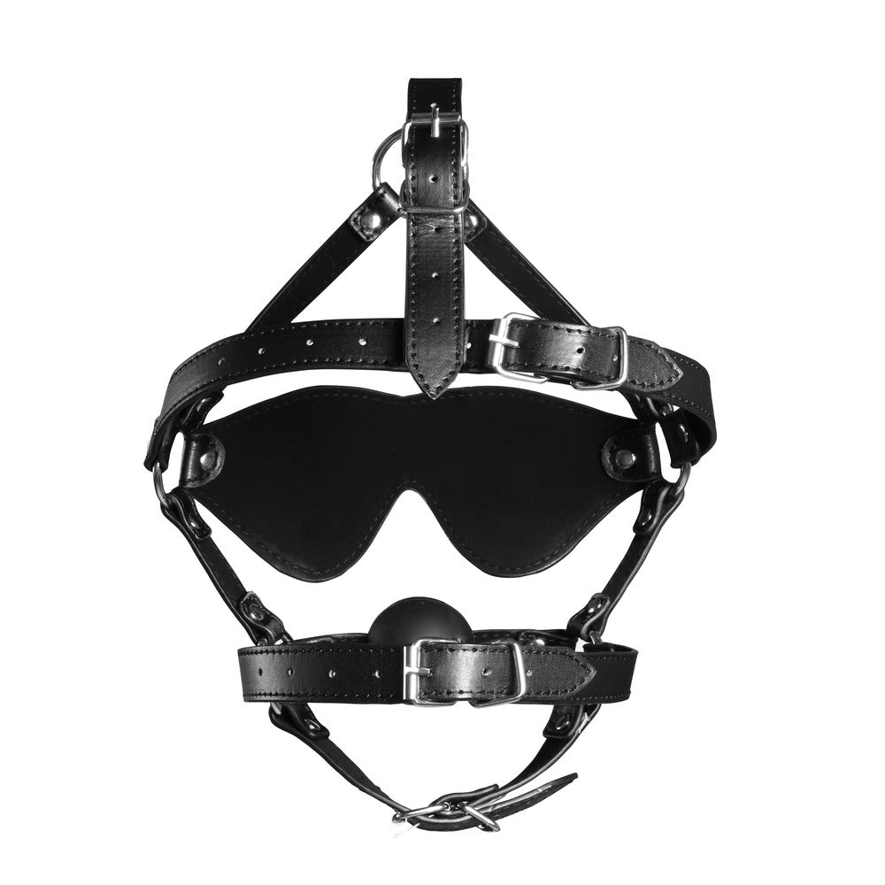 Ouch Xtreme Blindfolded Harness With Solid Ball Gag - Eroticon Ltd