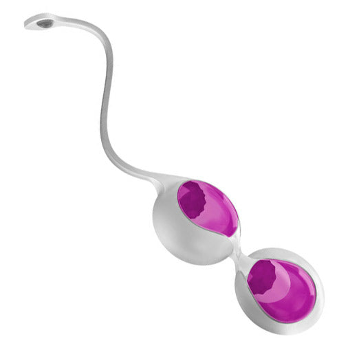 Ovo L1 Silicone Love Balls Waterproof White And Light Violet - Eroticon Ltd