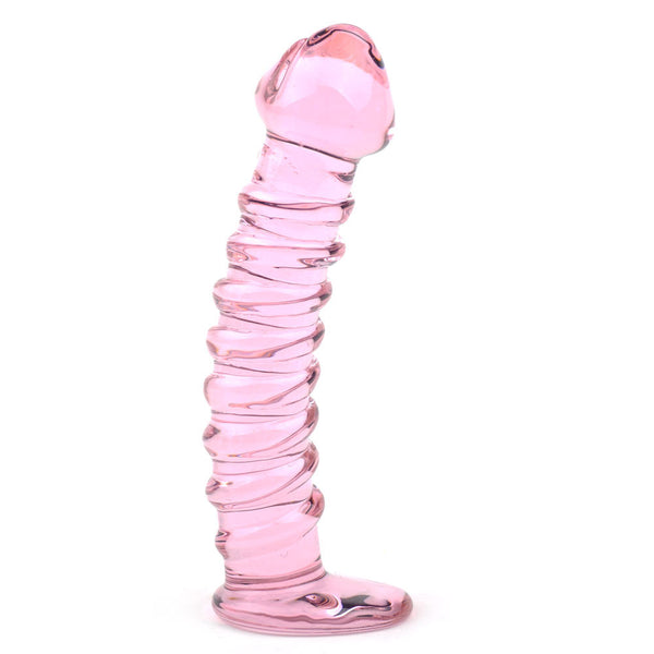Textured Pink Glass Dildo - Eroticon Ltd