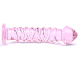Textured Pink Glass Dildo - Eroticon Ltd