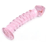 Textured Pink Glass Dildo - Eroticon Ltd
