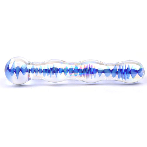Blue Wavy Glass Dildo - Eroticon Ltd