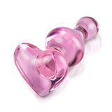Icicles No.75 Pink Heart Glass Butt Plug - Eroticon Ltd