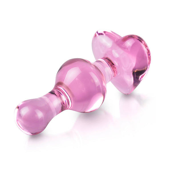 Icicles No.75 Pink Heart Glass Butt Plug - Eroticon Ltd