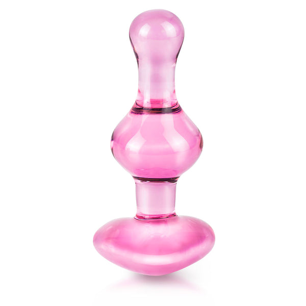 Icicles No.75 Pink Heart Glass Butt Plug - Eroticon Ltd