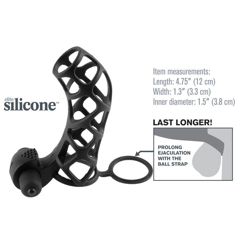 Fantasy Xtensions Silicone Extreme Power Vibrating Cock Cage - Eroticon Ltd