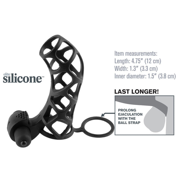 Fantasy Xtensions Silicone Extreme Power Vibrating Cock Cage - Eroticon Ltd