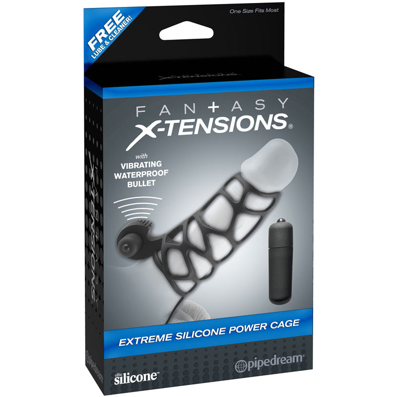 Fantasy Xtensions Silicone Extreme Power Vibrating Cock Cage - Eroticon Ltd
